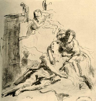 Angelica opiekuje się ranami Medor, c1757, 1928 autorstwa Giovanni Battista Tiepolo