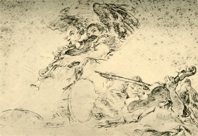 Anioły grające na instrumentach muzycznych, ok. 1755, 1928 r autorstwa Giovanni Battista Tiepolo