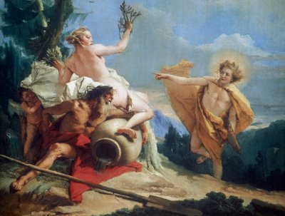 Apollo w pogoni za Daphne, c1755-1760 autorstwa Giovanni Battista Tiepolo