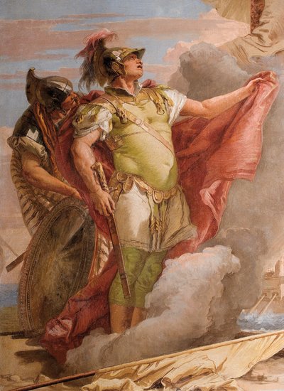 Fragment Eneasza, z Pożegnania Eneasza, z Sali Eneidy w Palazzina, 1757 autorstwa Giovanni Battista Tiepolo