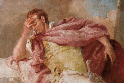 Fragment Eneidy, z Merkurym wzywającym Eneasza do opuszczenia Kartaginy, z sali Eneidy w Palazzina, 1757 r. autorstwa Giovanni Battista Tiepolo