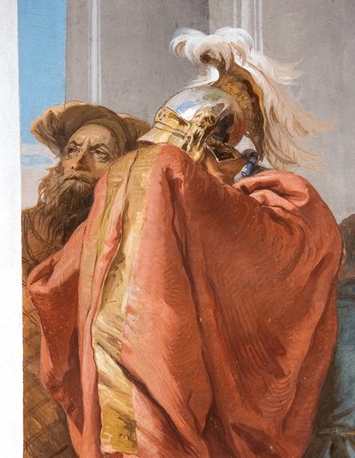 Fragment Agamemnona z Ofiarowania Ifigenii, z Sali wejściowej w Palazzinie, 1757 r. autorstwa Giovanni Battista Tiepolo
