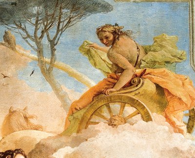Zdjęcie Armidy z obrazu Armida porywająca śpiącego Rinalda, z Sali Jerozolimskiej w Palazzinie, 1757 r. autorstwa Giovanni Battista Tiepolo