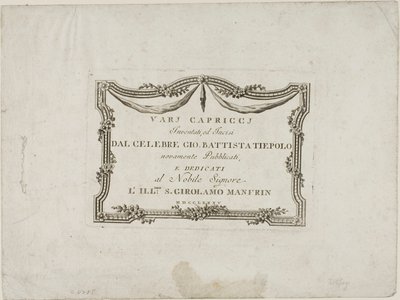 Frontispis z Capricci autorstwa Giovanni Battista Tiepolo