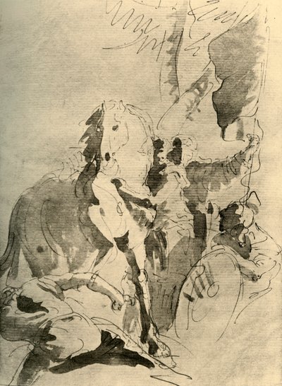 Grupa Żołnierzy z Koniem, połowa XVIII w., 1928 r. autorstwa Giovanni Battista Tiepolo