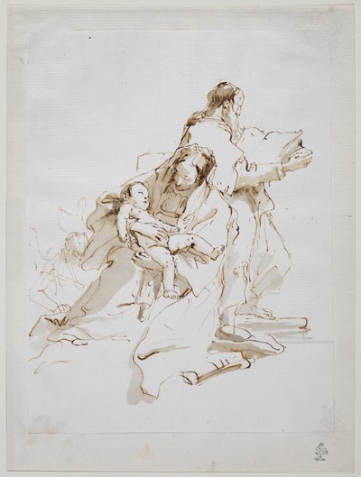 Święta Rodzina ze Świętym Józefem czytającym, 1757 ok autorstwa Giovanni Battista Tiepolo
