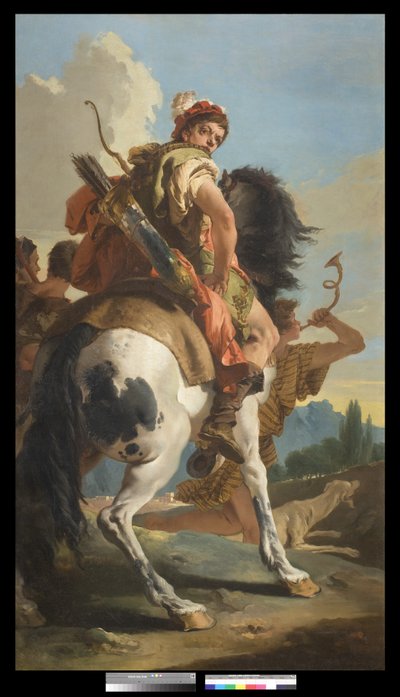 Łowca na koniu, 1718-30 autorstwa Giovanni Battista Tiepolo