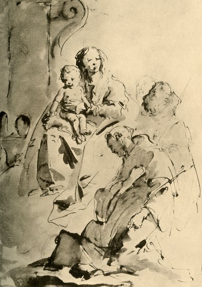 Madonna z dwoma świętymi, połowa XVIII wieku, 1928 autorstwa Giovanni Battista Tiepolo
