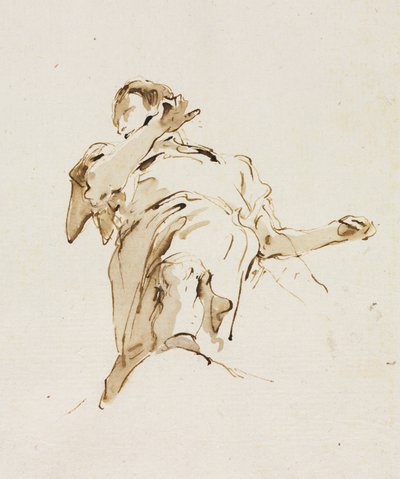 Męska figura widziana z dołu, c. 1740. autorstwa Giovanni Battista Tiepolo