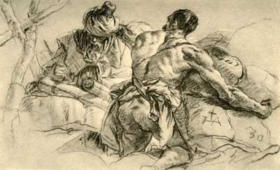 Kupcy orientalni z belami towarów, 1753, 1928 autorstwa Giovanni Battista Tiepolo