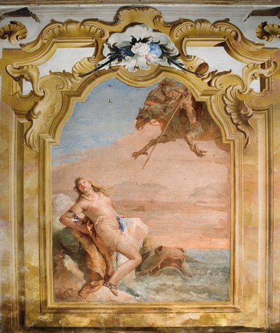 Ruggero Uwolnienie Angeliki, z pokoju Orlando Furioso w Palazzina, 1757 autorstwa Giovanni Battista Tiepolo