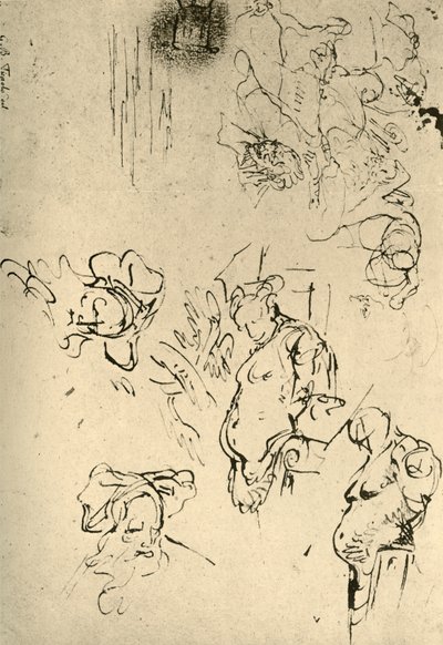 Satyr Herms i głowy orientalne, połowa XVIII wieku, 1928 autorstwa Giovanni Battista Tiepolo