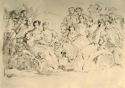 Szkic do portretu zbiorowego, połowa XVIII wieku, 1928 autorstwa Giovanni Battista Tiepolo