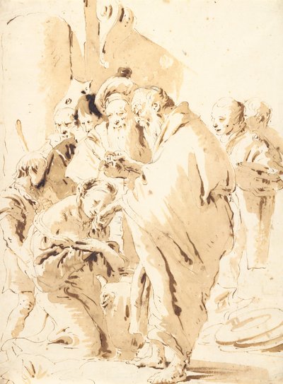 Der heilige Prosdocimus tauft die heilige Giustina von Giovanni-Battista Tiepolo