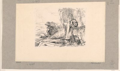 Stojący mag, siedzący żołnierz i mężczyzna z Vari Capricci autorstwa Giovanni Battista Tiepolo