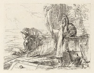 Stojący filozof i dwie inne postacie, z Vari capricci (Różne Capriccios) autorstwa Giovanni Battista Tiepolo
