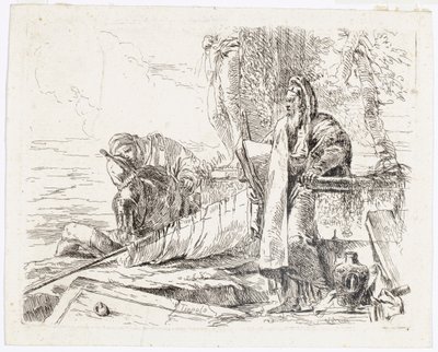 Stojący filozof z dużą książką, z Vari Capricci autorstwa Giovanni Battista Tiepolo