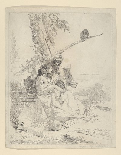 Rodzina Chłopa wschodniego, ze Scherzi, ca. 1740. autorstwa Giovanni Battista Tiepolo