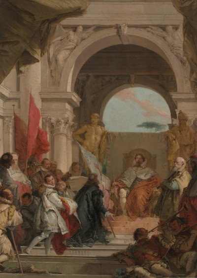 Inwestytura biskupa Harolda jako księcia Frankonii, ca. 1751-52. autorstwa Giovanni Battista Tiepolo