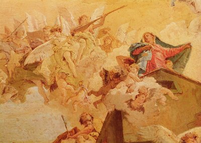 Tłumaczenie Świętego Domu z Nazaretu na Loreto, fragment Dziewicy autorstwa Giovanni Battista Tiepolo