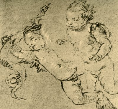 Dwa amorki, c1752, 1928 autorstwa Giovanni Battista Tiepolo