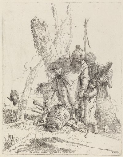Dwóch magów w turbanie i chłopiec autorstwa Giovanni Battista Tiepolo
