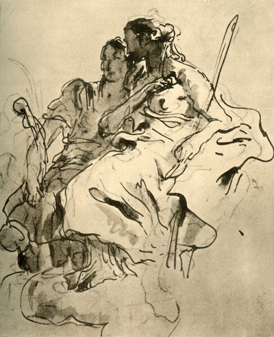 Dwie Młode Kobiety, połowa XVIII wieku, 1928 autorstwa Giovanni Battista Tiepolo