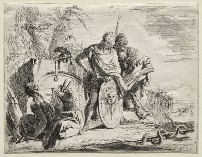 Różne kaprysy: astrolog i młody żołnierz. autorstwa Giovanni Battista Tiepolo