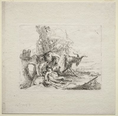 Różne kaprysy: Kobieta z tamburynem, 1785. autorstwa Giovanni Battista Tiepolo