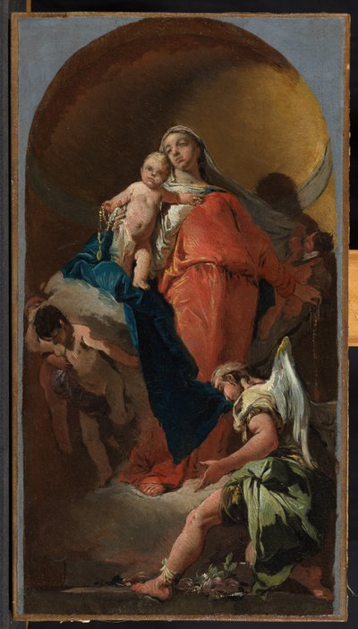 Dziewica i Dzieciątko z Aniołem, ok. 1725-28 autorstwa Giovanni Battista Tiepolo