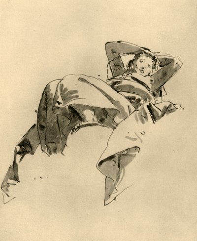 Odpoczywająca kobieta, połowa XVIII wieku, 1928 autorstwa Giovanni Battista Tiepolo