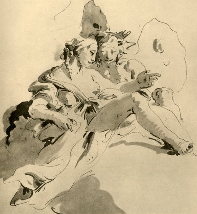Zefir i Flora, połowa XVIII wieku, 1928 autorstwa Giovanni Battista Tiepolo