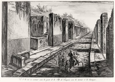 Widok na ulicę Bramy miasta Pompeje z Antiquites de Pompeia autorstwa G.B. Piranesi, ryty przez Francesco Piranesi (1758-1810) 1804 autorstwa Giovanni Battista Piranesi