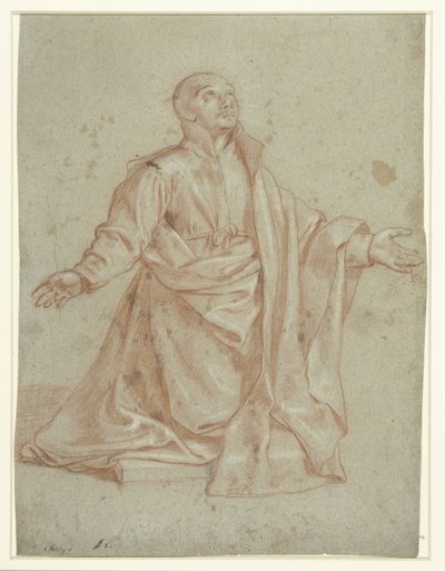 Św. Ignacy Loyola w adoracji autorstwa Giovanni Battista del Cairo