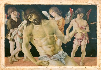 Martwy Chrystus podtrzymywany przez anioły, ok. 1475 r. (olej i tempera na desce) autorstwa Giovanni Bellini
