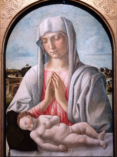 Madonna adorująca śpiące dziecko autorstwa Giovanni Bellini