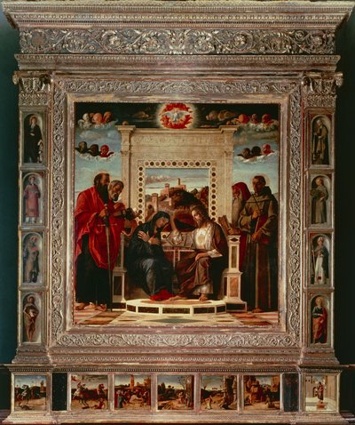 Ołtarz Pesaro, Giovanni Bellini (1431-36 - 1516), olej na płótnie, 262x240 cm, detal, ok. 1475 r. autorstwa Giovanni Bellini