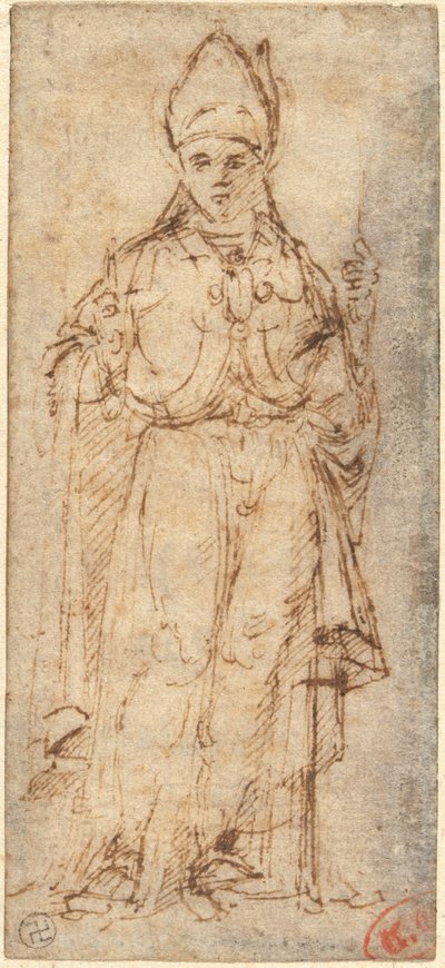 Święty Ludwik z Tuluzy trzymający laskę autorstwa Giovanni Bellini