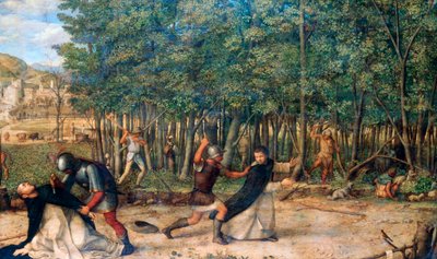 Zabójstwo św. Piotra Męczennika, ok. 1507 autorstwa Giovanni Bellini