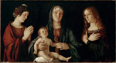 Dziewica z Dzieciątkiem ze św. Katarzyną i św. Marią Magdaleną (tempera na desce) autorstwa Giovanni Bellini