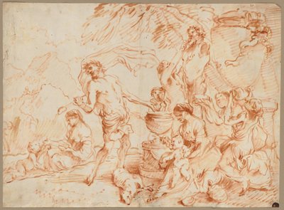 Bachanalia Przed Hermą, początek lat 60. XVI wieku. autorstwa Giovanni Benedetto Castiglione