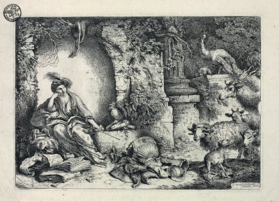 Circe przemienia towarzyszy Odyseusza w zwierzęta autorstwa Giovanni Benedetto Castiglione