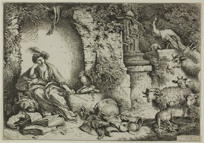 Okrąg z towarzyszami Ulissesa zamienionymi w zwierzęta autorstwa Giovanni Benedetto Castiglione