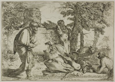 Diogenes szuka uczciwego człowieka autorstwa Giovanni Benedetto Castiglione