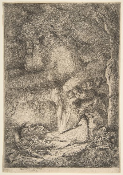 Odnalezienie ciał świętych Piotra i Pawła, 1645-51. autorstwa Giovanni Benedetto Castiglione