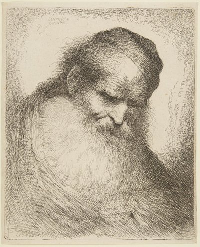 Głowa brodatego starca autorstwa Giovanni Benedetto Castiglione