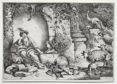 La Mèlancolie, c. 1660-1665. autorstwa Giovanni Benedetto Castiglione