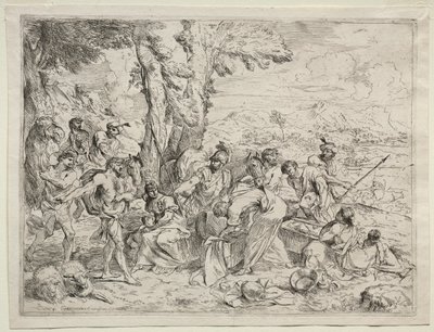 Laban w poszukiwaniu bożków w bagażu Rachel, ok. 1930 r. 1635. autorstwa Giovanni Benedetto Castiglione
