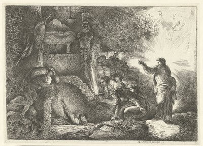 Wskrzeszenie Łazarza autorstwa Giovanni Benedetto Castiglione