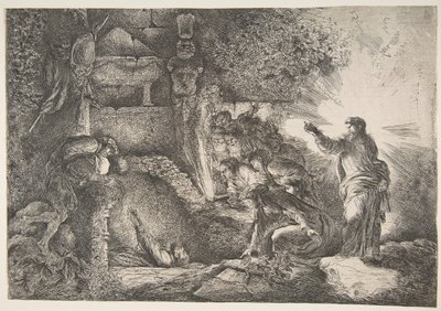 Wskrzeszenie Łazarza, 1645-1650. autorstwa Giovanni Benedetto Castiglione